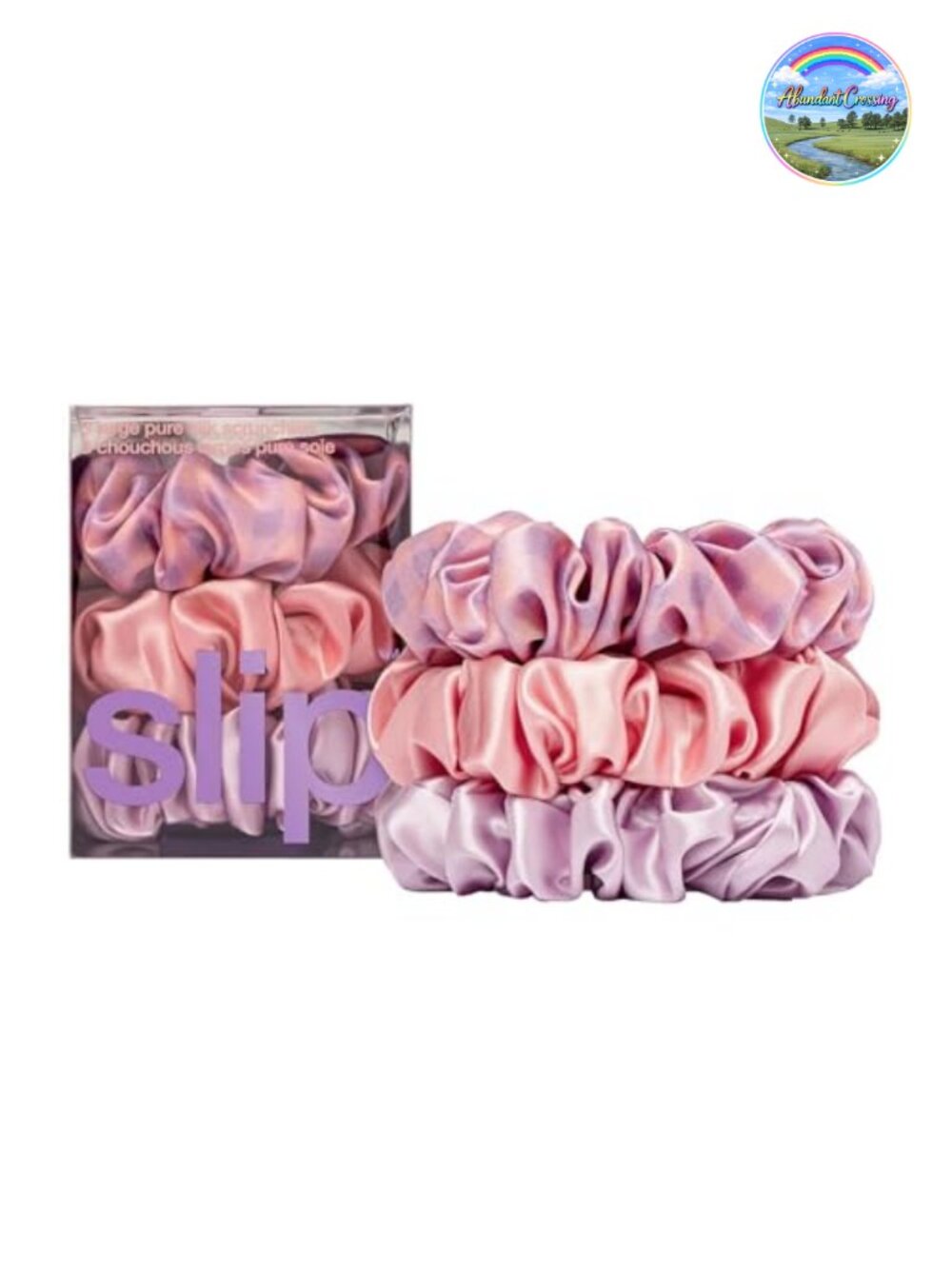 Silk Large Scrunchies Set of 3, Anti-Breakage Hair Ties